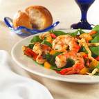 Salad with fried scampi